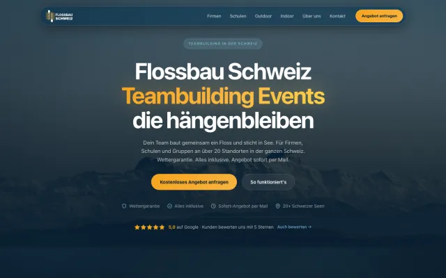 Referenz: Flossbau Schweiz Teambuilding