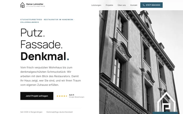 Referenz: Stuckateurbetrieb Lohmüller